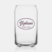 Aubergine gestileerde naam bruiloft bruidsmeisje g blikvorm glas (Voorkant)