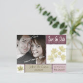 Aubergine Herfstbloem Save the Date Briefkaart (Staand voorkant)