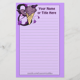 Aubergine Ice Cream Stationery Briefpapier