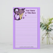 Aubergine Ice Cream Stationery Briefpapier (Staand voorkant)