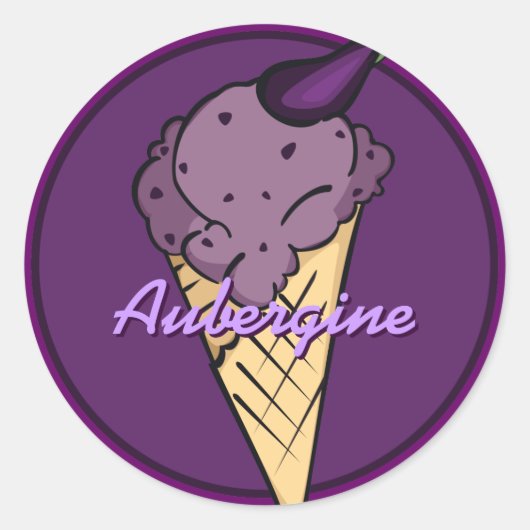 Aubergine Icecream Sticker (Voorkant)