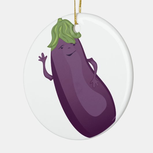 Aubergine Keramisch Ornament (Links)