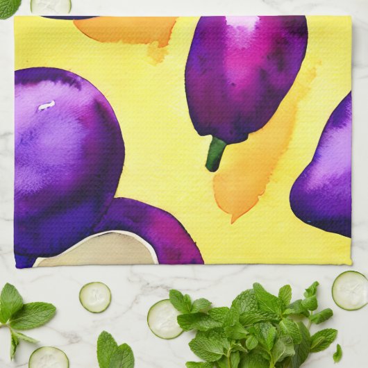 Aubergine - Keuken theedoek (Gevouwen)