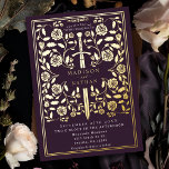 Aubergine Koninklijke middeleeuwse Zwaard Bruiloft Folie Uitnodiging<br><div class="desc">Viel je speciale dag met dit Royal Medieval Sword Wedding design. Het ontwerp op de achterkant van de uitnodiging is NIET echt gouden folie. U kunt dit verder aanpassen door op de "PERSONALIZE"knoop te klikken.</div>