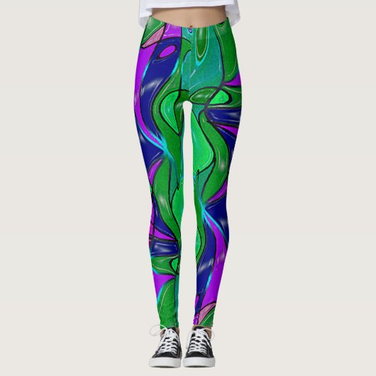 Aubergine & Limoen Leggings (Voorkant)