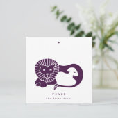 Aubergine Lion and Lamb Flat Holiday Kaart (Staand voorkant)