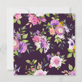 Aubergine Mulberry Crest Bruiloft Save The Date (Achterkant)