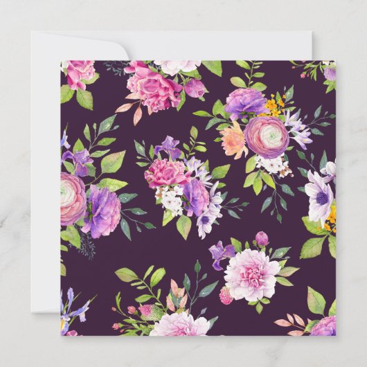 Aubergine Mulberry Crest Bruiloft Save The Date (Achterkant)