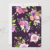 Aubergine Mulberry Crest Trouwdag Kaart (Achterkant)