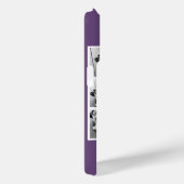 Aubergine Paars en Wit Foto Collage Monogram Case-Mate iPhone Case (Achterkant / Rechts)
