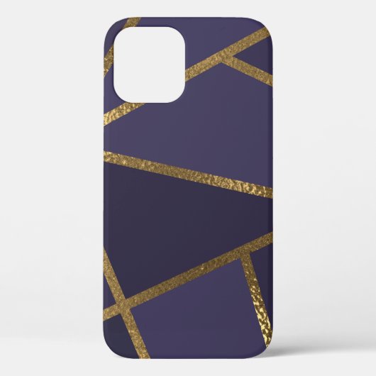 Aubergine Paars Goud Brons Geometrisch Glam Chic Case-Mate iPhone Case (Achterkant)