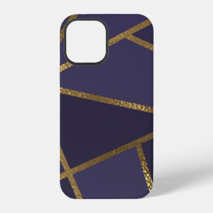 Aubergine Paars Goud Brons Geometrisch Glam Chic iPhone 12 Hoesje