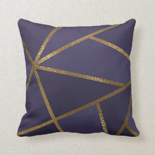 Aubergine Paars Goud Brons Geometrisch Glam Chic Kussen