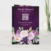 Aubergine Paarse Bloem QR Code Donkere Sfeervolle (Achterkant)