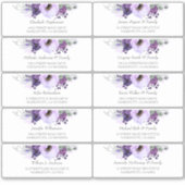 Aubergine paarse bloemen gastennamen Adresetikette Sticker (Voorkant)