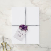 Aubergine Paarse Bloemen Waterverf Bruiloft Cadeaulabel (Met Touw)