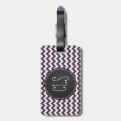 Aubergine Paarse Chevron; Retro schoolbord Bagagelabel (Achterkant verticaal)