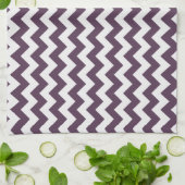 Aubergine Paarse Chevron; zig zag Theedoek (Gevouwen)