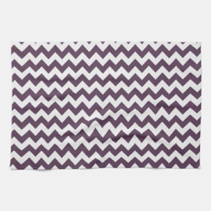 Aubergine Paarse Chevron; zig zag Theedoek