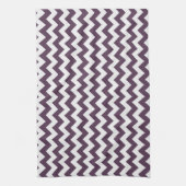 Aubergine Paarse Chevron; zig zag Theedoek (Verticaal)