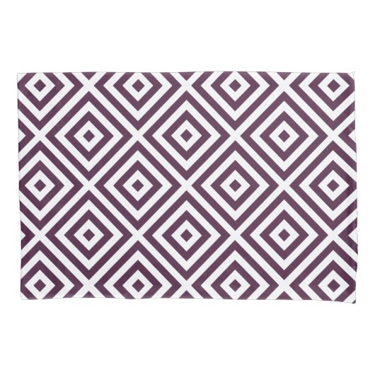 Aubergine Paarse Diamond Pattern Kussen Hoesje Kussensloop (Voorkant-Links)
