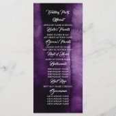 Aubergine Paarse en gouden Glitter Trouwprogramma' Programmakaart (Achterkant)
