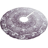 Aubergine paarse kleur fade mandala kerstboom rok (Gekanteld)
