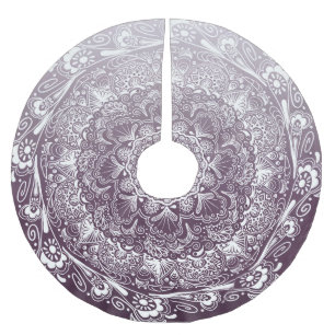 Aubergine paarse kleur fade mandala kerstboom rok