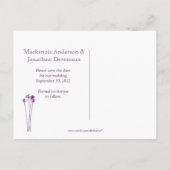  aubergine Paarse metselaar Jar Save the date Aankondigingskaart (Achterkant)