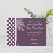 Aubergine Paarse Polka Dots; zomerpalm Kaart (Staand voorkant)