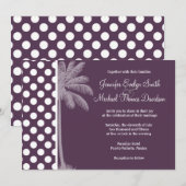 Aubergine Paarse Polka Dots; zomerpalm Kaart (Voorkant / Achterkant)