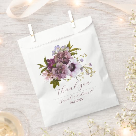 Aubergine Paarse pruimenbloem Bedankzakje (Geknipt)