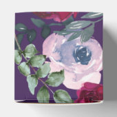 Aubergine Paarse Salie Groene Bloemige Gebrandmerk Bedankdoosjes (Bovenkant)