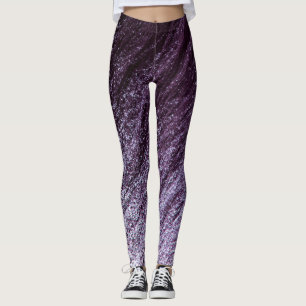 Aubergine Paarse tot Lavendel Ombre Glitter Leggings