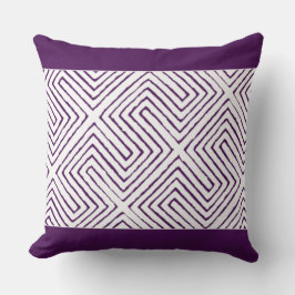 Aubergine Paarse witte Afrikaanse modderdoek patro Kussen