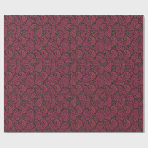 Aubergine Paisley Feest Inpakpapier