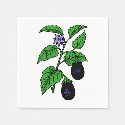 Aubergine papieren servetten (Voorkant)