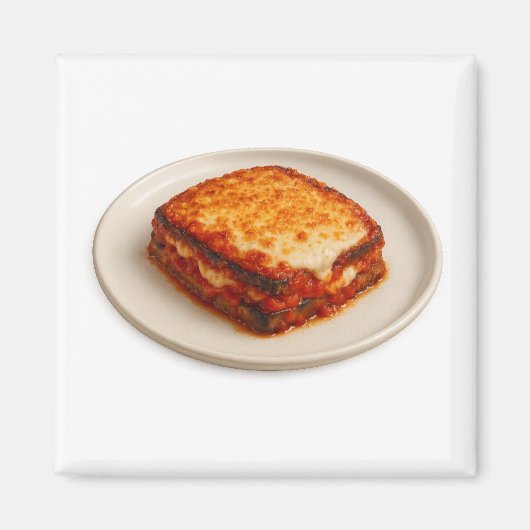 Aubergine Parmigiana Sticker Magneet (Voorkant)