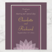 Aubergine Pruim en Blush Roze Bloemen bruiloft Wijn Etiket (Enkel label)