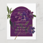 Aubergine Pruim Paars Bloemig Bosgroen Trouwdag (Voorkant)