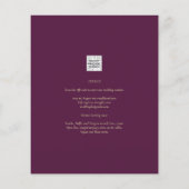 Aubergine Pruim Paars Bloemmotief Bosgroen Trouwda (Achterkant)