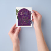 Aubergine Pruim Paars Bloemmotief Bosgroen Trouwda Flyer (Hand)