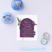 Aubergine Prume Purper Bloem Forest Groen Bruiloft Flyer (Enkel)