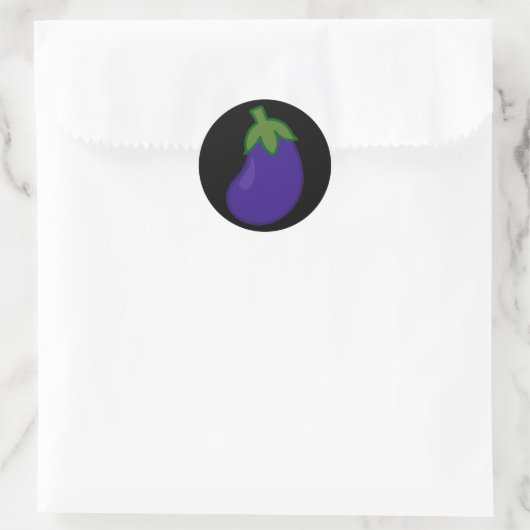 Aubergine Ronde Sticker (Tas)