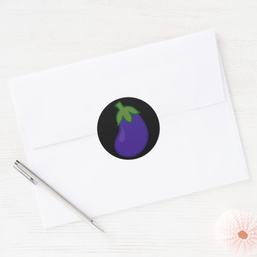 Aubergine Ronde Sticker (Envelop)