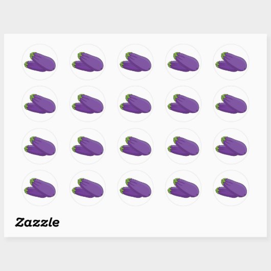Aubergine Ronde Sticker (Vel)