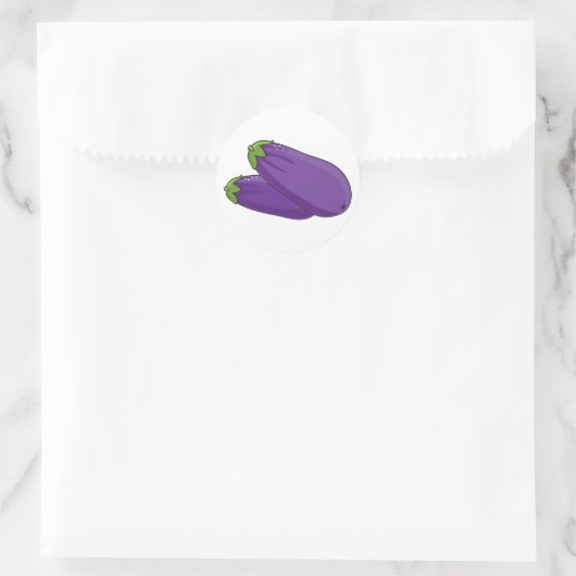 Aubergine Ronde Sticker (Tas)
