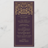 Aubergine Royal Medieval Sword Wedding Flat Menu (Voorkant)