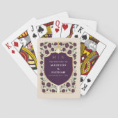 Aubergine Royal Sword Shield Wedding Favoriet Pokerkaarten (Achterkant)