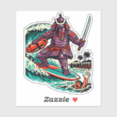 Aubergine Samurai Surf Reddingingsactie — Oude Sum Sticker (Vel)